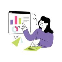Monitoring Dashboard Flat Style Design illustration. Stock illustration vector
