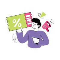 Discount Announcement Flat Style Design illustration. Stock illustration vector