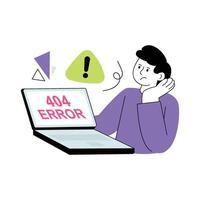 Man Facing Error 404 Flat Style Design illustration. Stock illustration vector