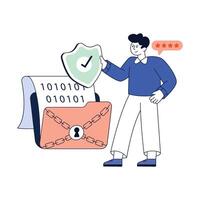 Data Encryption Flat Style Design illustration. Stock illustration vector