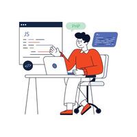 Web Coding Flat Style Design illustration. Stock illustration vector