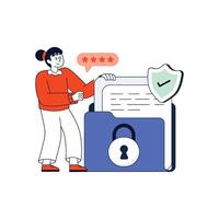 Secures Data Folder Flat Style Design illustration. Stock illustration vector