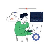 Web Api Flat Style Design illustration. Stock illustration vector