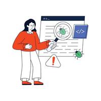 Debugging Test Flat Style Design illustration. Stock illustration vector