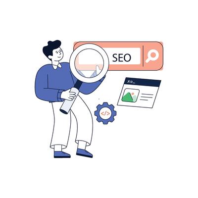 Seo Search Flat Style Design illustration. Stock illustration