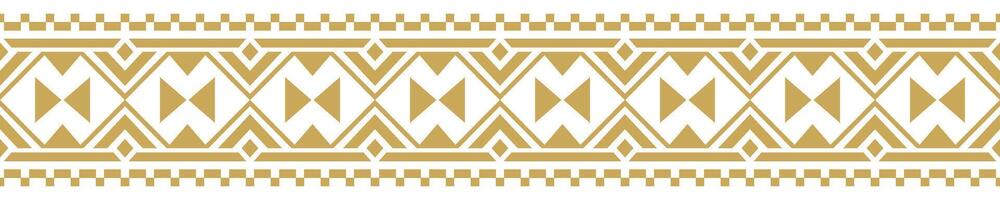 Timeless Ethnic Border Design in Gold Inspired by Native and Oriental Textile. vector