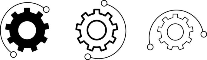 setting gear work learning online icon thick line sign isolated o vector