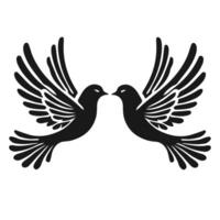 A minimalist bird icon silhouette, showcasing outstretched wings and a sleek form, set against a white background, symbolizing freedom and elegance. vector