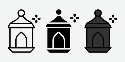 Ramadan Lantern Icon . Ramadan design Elements. Ramadan Icon Bundle. vector