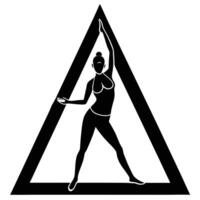 Fitness yoga triangle pose revolved for alignment flexibility vector
