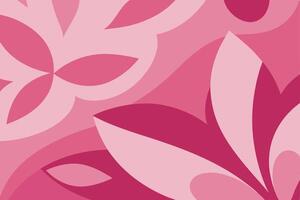 Abstract Pink Floral Design Curved Shapes, Petal Patterns, Background. vector