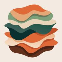 Abstract Wave Layers Modern Art, Earth Tones, Organic Shapes, Fluid Design, Minimalist Style, Color. vector