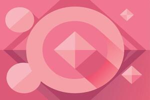 Abstract Pink Geometric Shapes Circles, Diamonds, Triangles, Design. vector