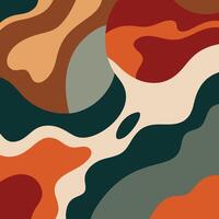 Abstract art print with earthy tones and layered shapes. vector