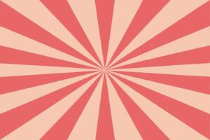 Abstract Red and Peach Sunburst Rays Background Design. vector