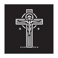 Elegant Christian Cross Design with Teardrop Details vector