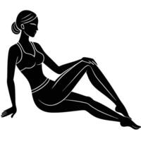 Fitness enthusiast in reclined twist yoga pose variation vector