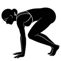 Side crow pose improving core strength and advanced balance skills vector