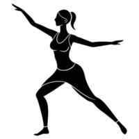 Yoga slow flow movement enhancing flexibility and mindfulness vector
