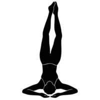Core strengthening shoulder stand pose for advanced yoga enthusiasts vector