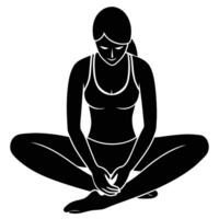 Seated forward bend pose for yoga enthusiasts vector