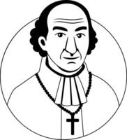 A glyph illustration of mexican priest character vector
