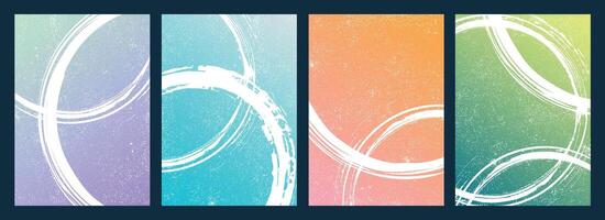 Set of abstract gradient colored Grunge Brochure cover template design vector