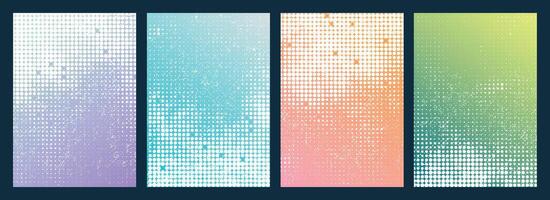 Set of various color themed Grunge Brochure cover template background design vector