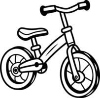 A hand drawn icon depicting a bicycle vector
