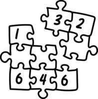 Doodle style icon of a numeric puzzle game vector