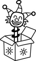A hand drawn icon of a playful jacker box vector