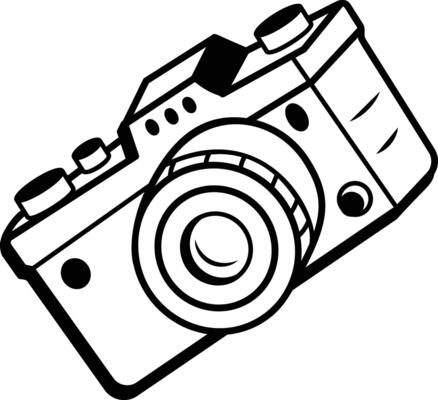 Camera toy icon in doodle style