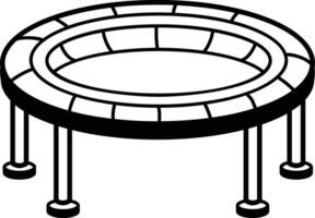 A hand drawn icon depicting a trampoline vector