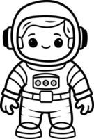 Doodle style icon of an astronaut figure vector