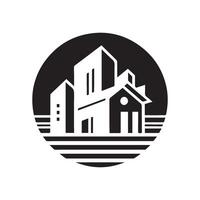 logo of a building with a church vector