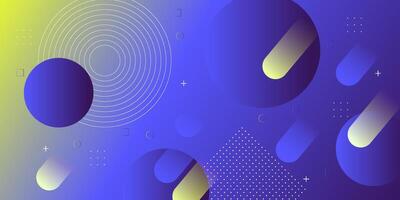 Abstract geometric background with bright blue and yellow gradient design. Colorful two-tone circle pattern elements. Eps10 vector