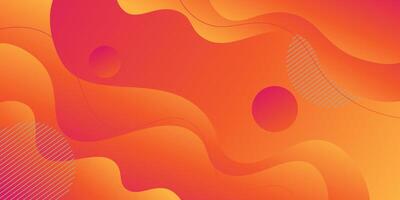 Bright orange and pink gradient geometric business banner design. Creative banner design with wave and line shapes for template. eps10 vector