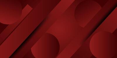 Abstract dark red dynamic gradient background with 3d look and simple circle pattern. Rectangle round element. Cool design and luxury. Eps10 vector