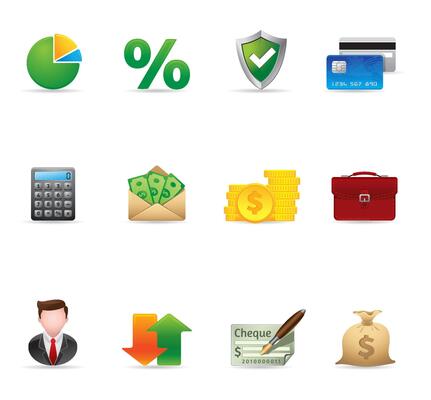 Business and finance color icons