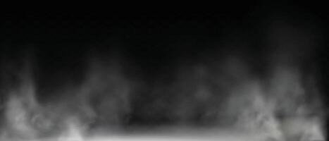 Fog or smoke isolated transparent special effect of background. design of smog vector
