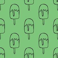Seamless pattern with ice cream doodle for decorative print, wrapping paper, greeting cards, wallpaper and fabric 5 vector