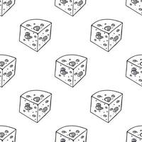 Seamless pattern with cheese doodle for decorative print, wrapping paper, greeting cards, wallpaper and fabric 5 vector