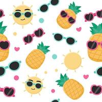 Flat colorful summer seamless pattern design vector