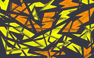 Abstract Yellow and Orange Geometrical Shapes on Dark Background vector