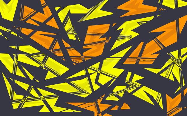 Abstract Yellow and Orange Geometrical Shapes on Dark Background