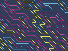 Colorful Abstract Lines Pattern on a Dark Blue Background vector
