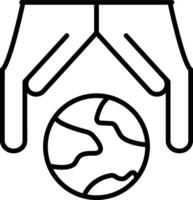 Globe with hands Illustration Icon vector