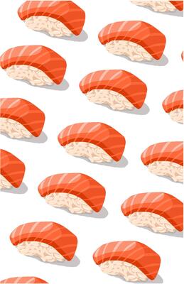 Japanese salmon sasimi food repeated