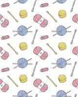 Seamless pattern of doodle threads vector
