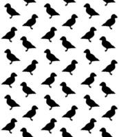 Seamless pattern of puffin bird silhouette vector